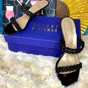 {Stuart Weitzman} “Forgetmeknot” Patent Tortoiseshell 🐢 Kitten Heels